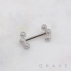 MULTI CZ SUNFLOWER 316L SURGICAL STEEL NIPPLE RING